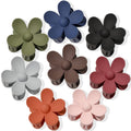 Flower Hair Clips 8PCS Hair Claw Clips Nonslip Large Claw Clips Strong Hold Durable for Women Thick Hair, Big Hair Clips For Women Thin Hair Cute Claw Clips 8 Colors
