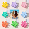 Flower Hair Clips 8PCS Hair Claw Clips Nonslip Large Claw Clips Strong Hold Durable for Women Thick Hair, Big Hair Clips For Women Thin Hair Cute Claw Clips 8 Colors